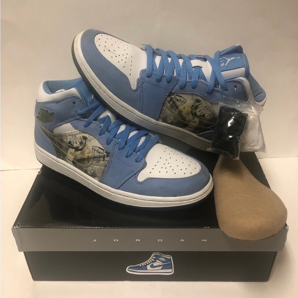 Jordan 1 Alpha Baby Blue Sneakers Size 9 Women OG Retro